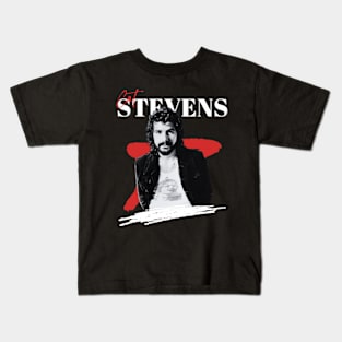 Cat stevens retro style Kids T-Shirt